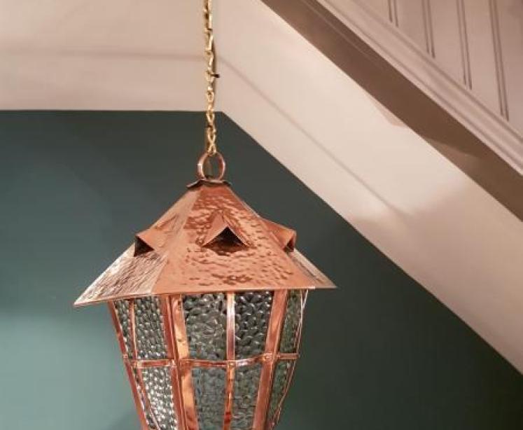 Arts and Crafts Copper Hall Lantern - Image 1