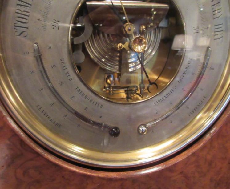 Superb Mid Victorian 8" Bronze Marine Barometer in Stand - Image 3