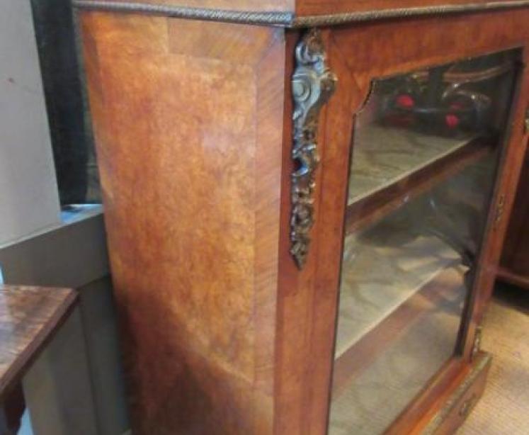 Top Quality Mid Victorian Burr Walnut Pier Cabinet - Image 4