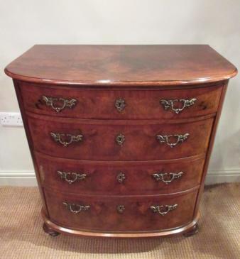 Top Quality Mid Victorian Walnut Bow Front Chest