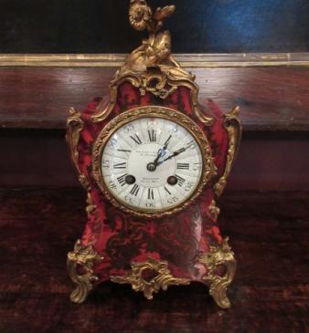 19th Century French Boulle Striking Mantel Clock