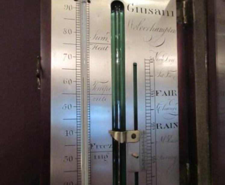Fine Regency Period Fruitwood Inlaid Stick Barometer - Image 2