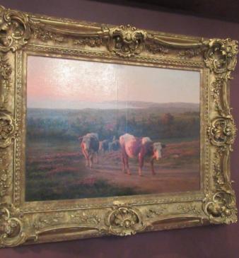 Superb Large Oil on Canvas Cattle Painting