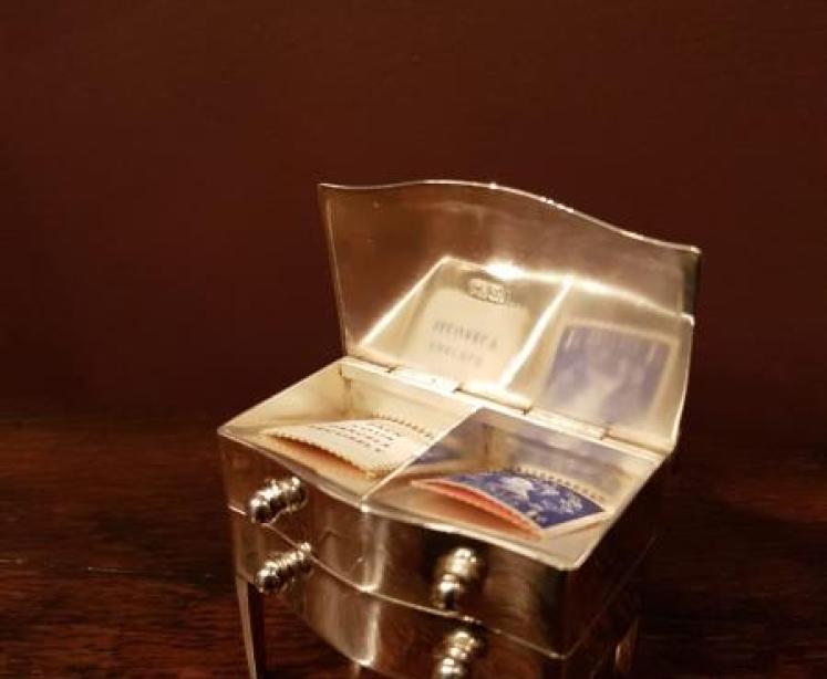Rare George VI Period Silver Miniature Chest - Image 2