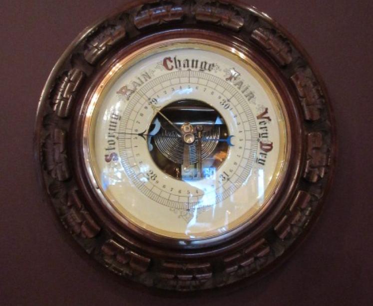 Impressive Victorian Antique Walnut 13.5" Barometer - Image 5