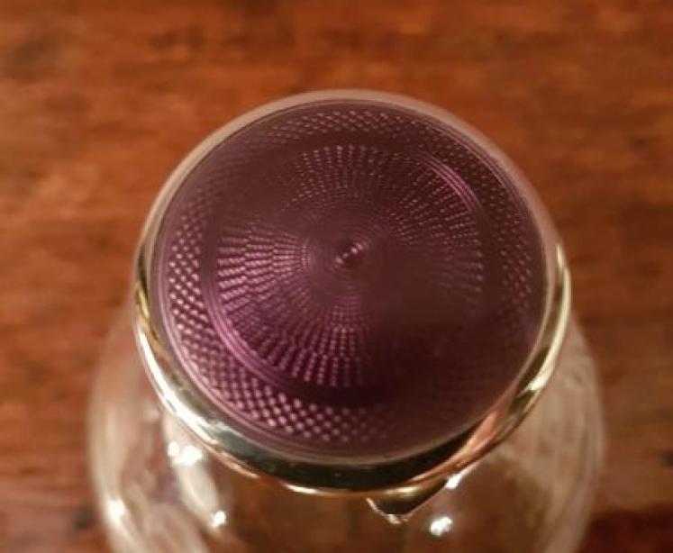 Rare Purple Enamel on Silver Mounted Scent - Image 3