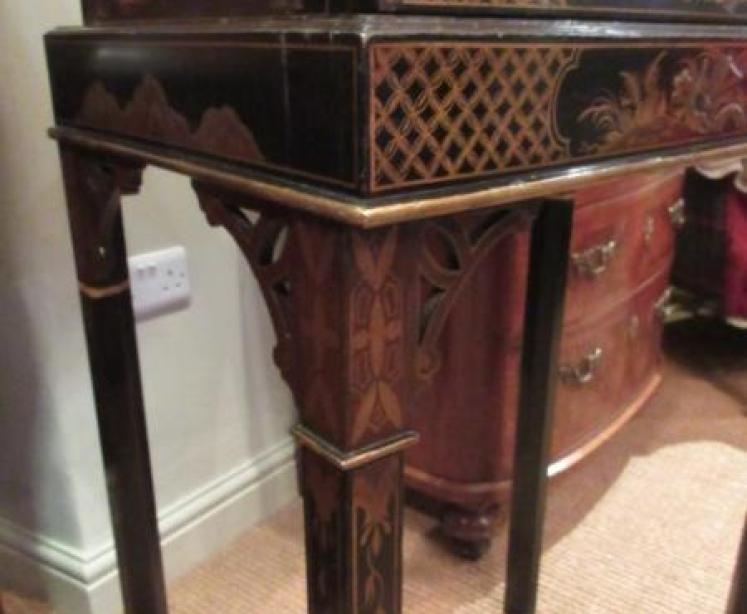 Edwardian Period Chinoiserie Collector's Cabinet on Stand - Image 4