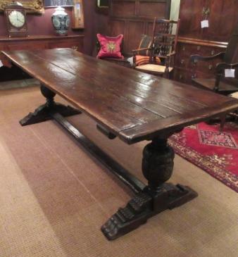 Superb George I Period Oak Planked Top Refectory Table