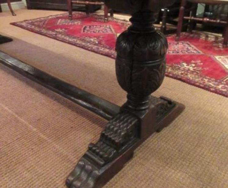 Superb George I Period Oak Planked Top Refectory Table - Image 2