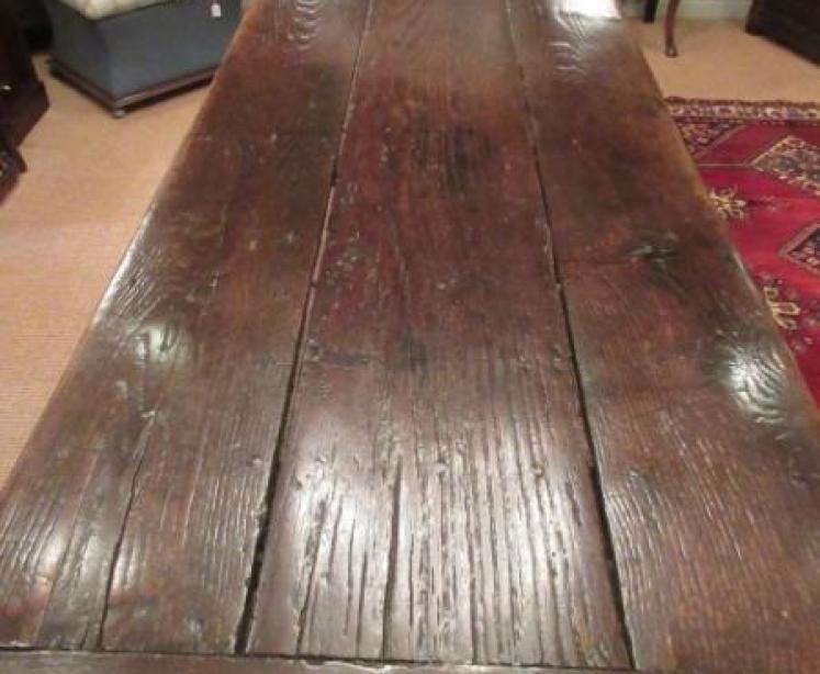 Superb George I Period Oak Planked Top Refectory Table - Image 3
