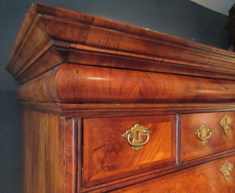 Fine Queen Anne Period Figured Walnut Chest on Stand - Image 2