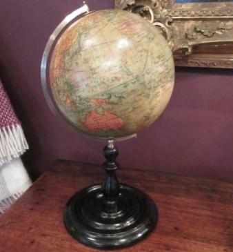 1920's Geographia 10" Paper Mache Terrestrial Globe