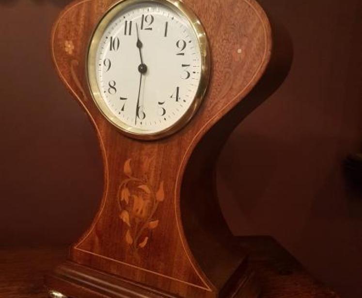 Inlaid Edwardian Mantel Clock - Image 5