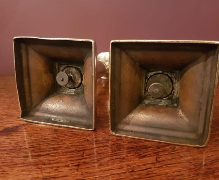 Rare Pair of Georgian Brass Telescopic Candlesticks - Image 3