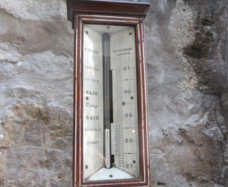 Early Victorian Rosewood Inlaid Marine Stick Barometer - Image 1