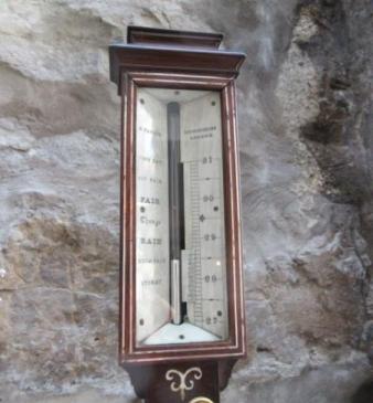 Early Victorian Rosewood Inlaid Marine Stick Barometer