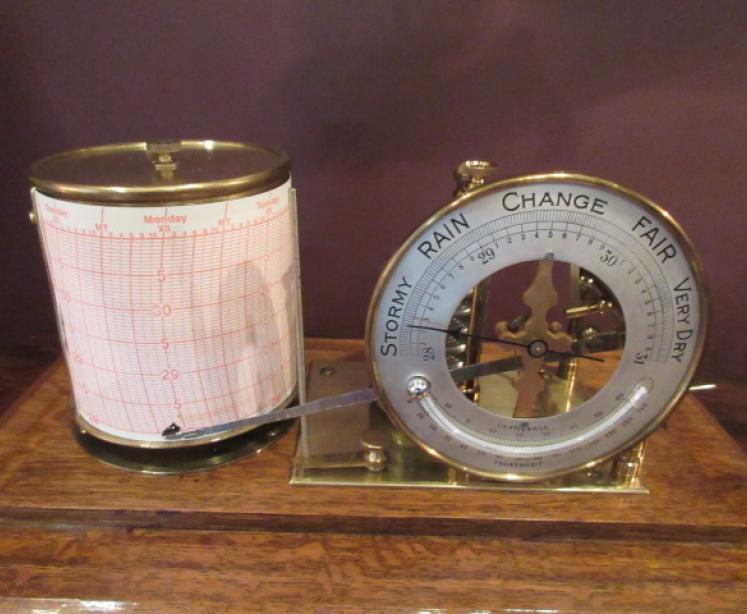 Edwardian Period Oak Cased Barograph & Barometer - Image 2
