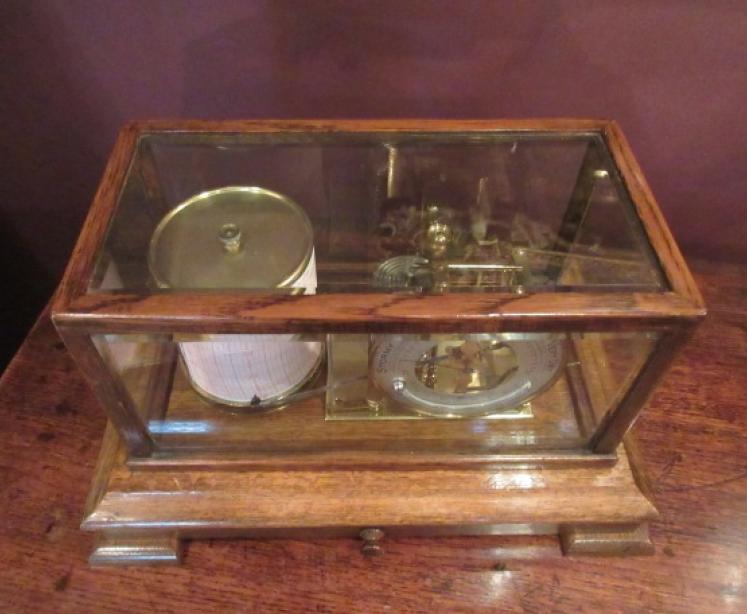 Edwardian Period Oak Cased Barograph & Barometer - Image 5