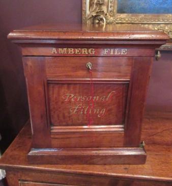 Superb Antique Sign Written Three Drawer Filing Cabinet