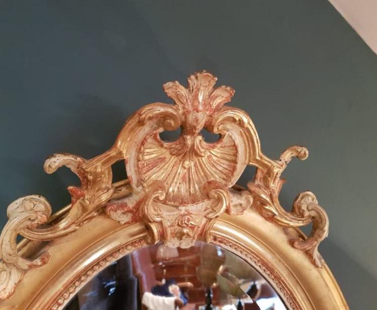 Early Victorian Timber Gilt Oval Mirror - Image 3
