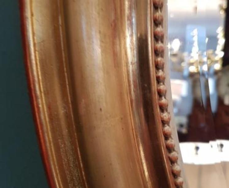 Early Victorian Timber Gilt Oval Mirror - Image 4