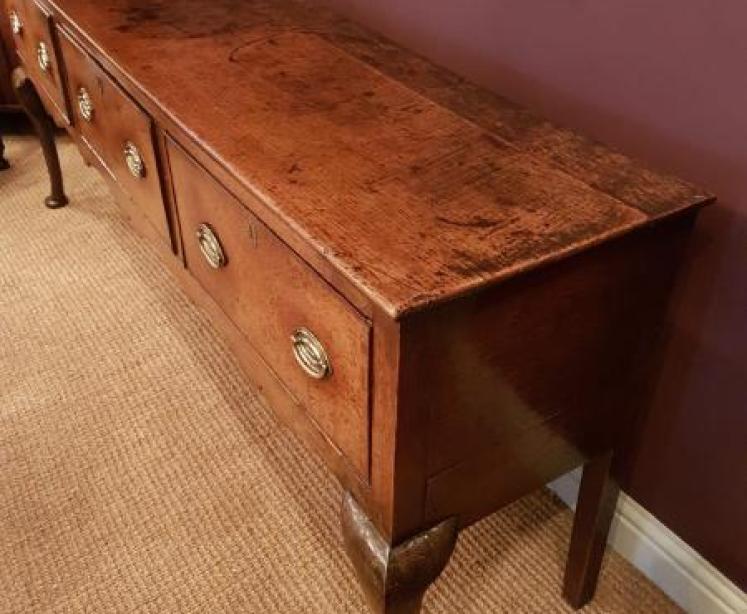 George II Oak Cabriole Leg Dresser - Image 3