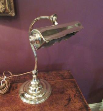 Edwardian Period Cast Brass Adjustable Desk Lamp