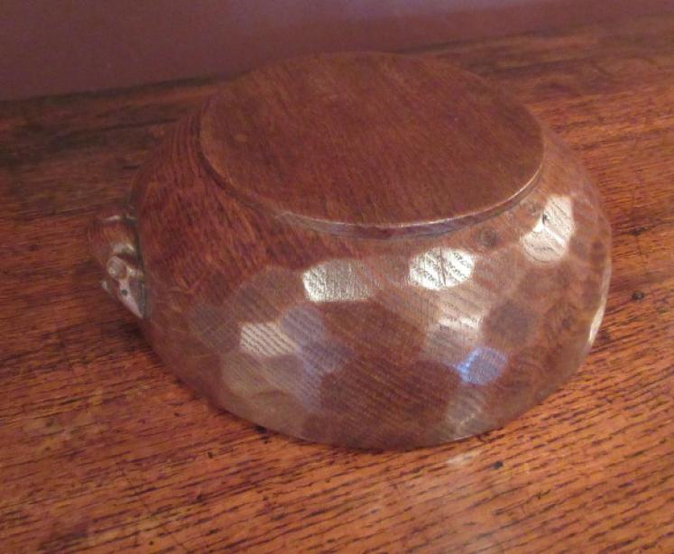 Early Mouseman Adzed Oak Fruit Bowl - Image 4