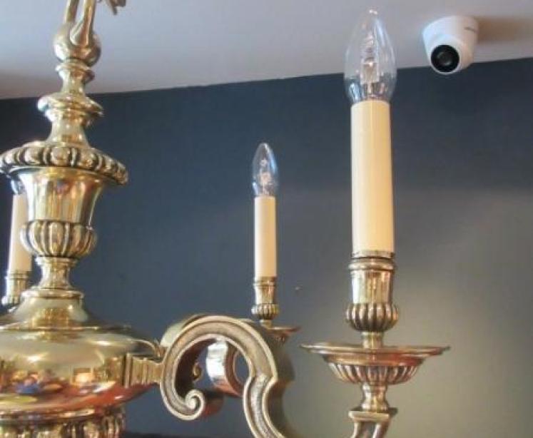 Superb Edwardian Period Bronze Five Arm Chandelier - Image 3