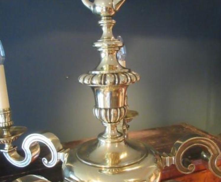 Superb Edwardian Period Bronze Five Arm Chandelier - Image 4