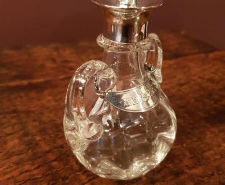 Unusual Silver Mounted Whisky Noggin and Label - Image 5