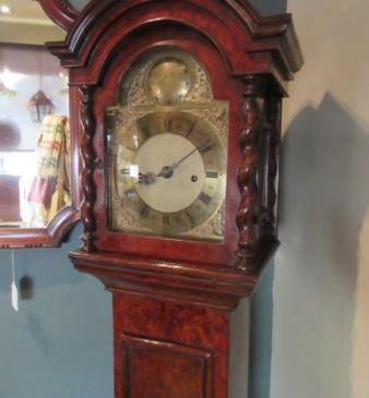 Superb 19th Century Burr Walnut Grandmother Clock