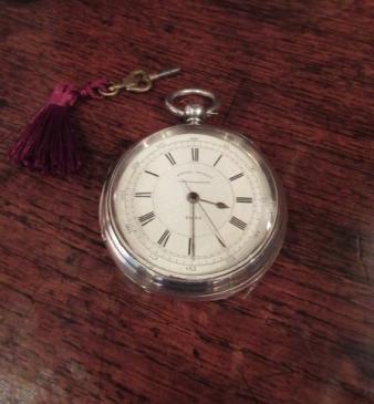 Mid Victorian Solid Silver Chester Chronograph Pocket Watch