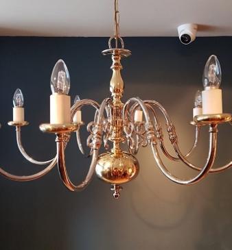 Edwardian Period Brass & Nickel Plated Chandelier