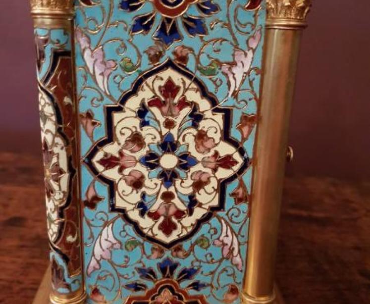 E. M & Co. Paris Champleve Enamel Clock - Image 3
