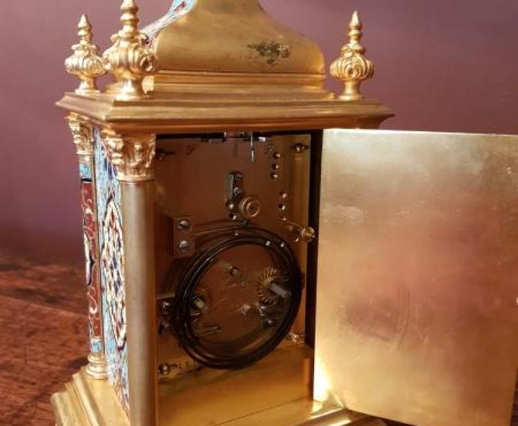 E. M & Co. Paris Champleve Enamel Clock - Image 4