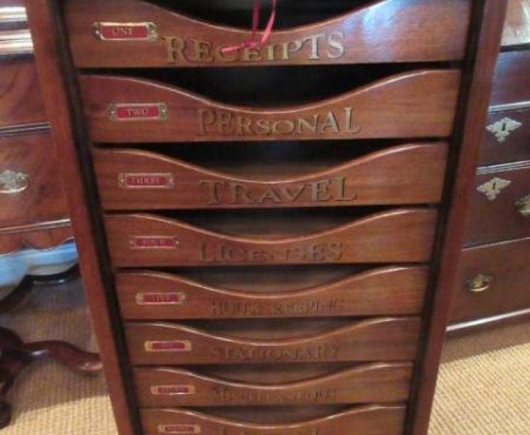 Superb Edwardian Period Antique Sign Written Filing Cabinet - Image 2