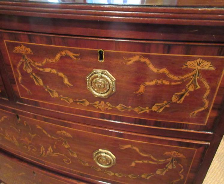 Fine Regency Period Inlaid Bow Front Chest - Image 3