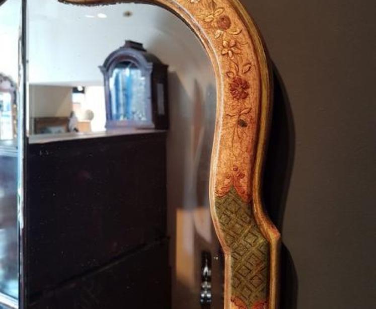 Superb Edwardian Period Chinioserie Hand Painted Mirror - Image 3