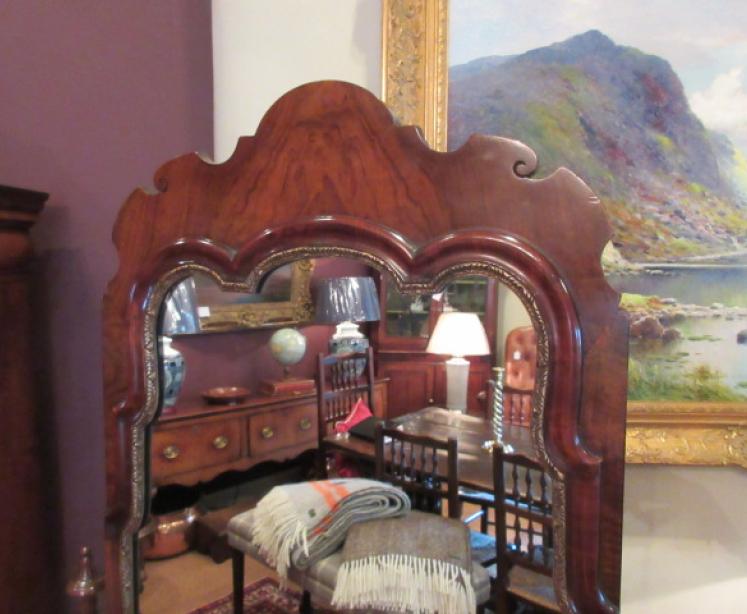 Fine George II Style Walnut Cheval Mirror - Image 2