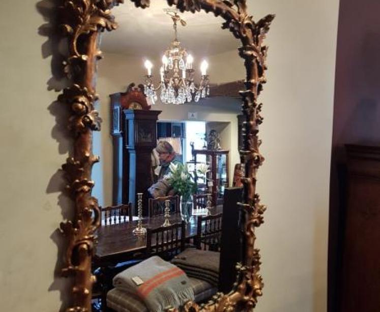 Victorian Timber Gilt Oak Leaf Design Mirror - Image 5