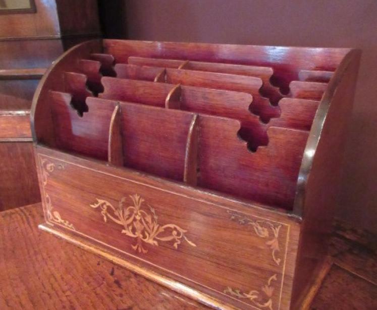Victorian Rosewood Inlaid Letter Rack - Image 1
