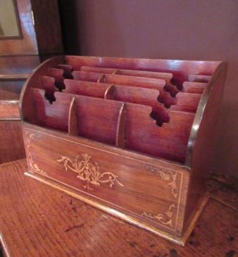 Victorian Rosewood Inlaid Letter Rack