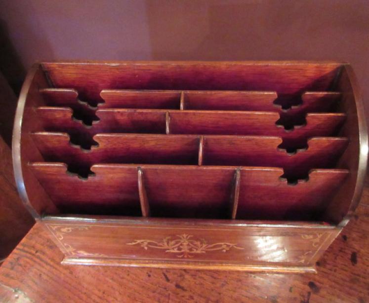 Victorian Rosewood Inlaid Letter Rack - Image 2
