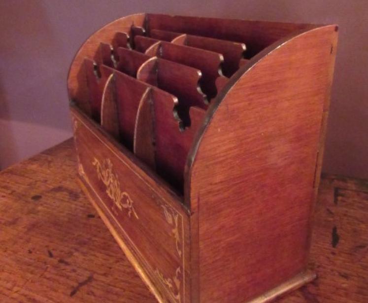 Victorian Rosewood Inlaid Letter Rack - Image 4