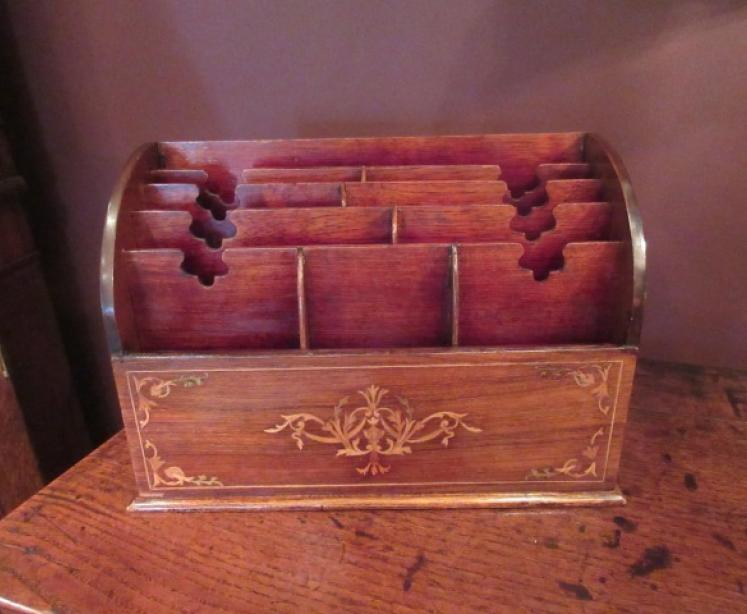 Victorian Rosewood Inlaid Letter Rack - Image 5