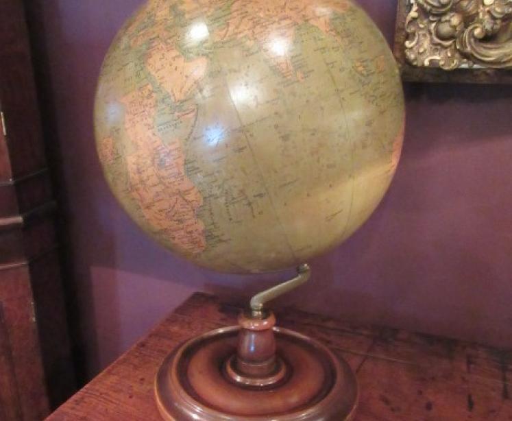 Superb 1920's Phillip's 14" Plaster Terrestrial Globe - Image 1