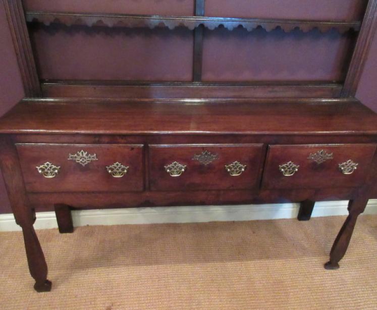 Superb George III Period Oak Dresser & Rack - Image 2