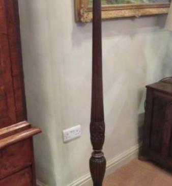 George III Style Mahogany Reeded Lamp Standard