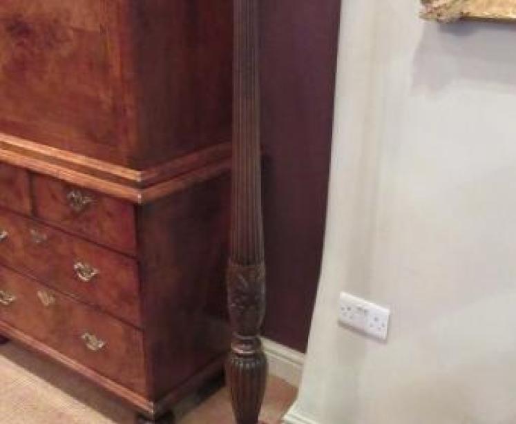 George III Style Mahogany Reeded Lamp Standard - Image 5